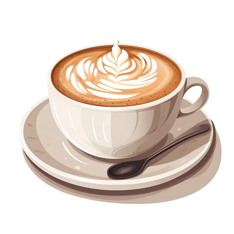Beautiful Latte Art in a Coffee Cup