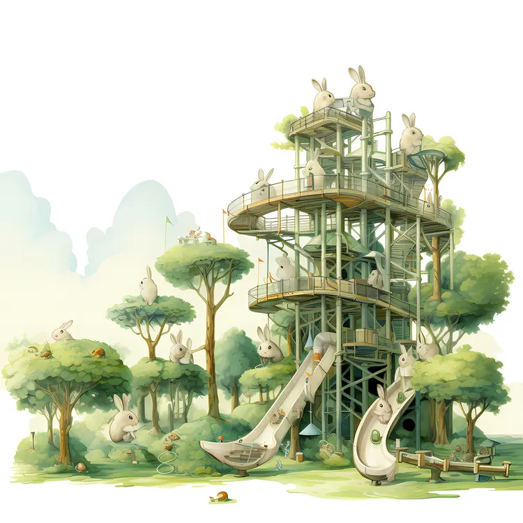 Bunny Playground in the Forest