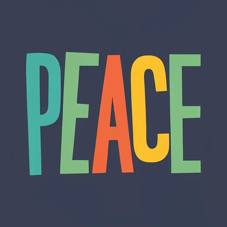 Simple Peace Typography Design