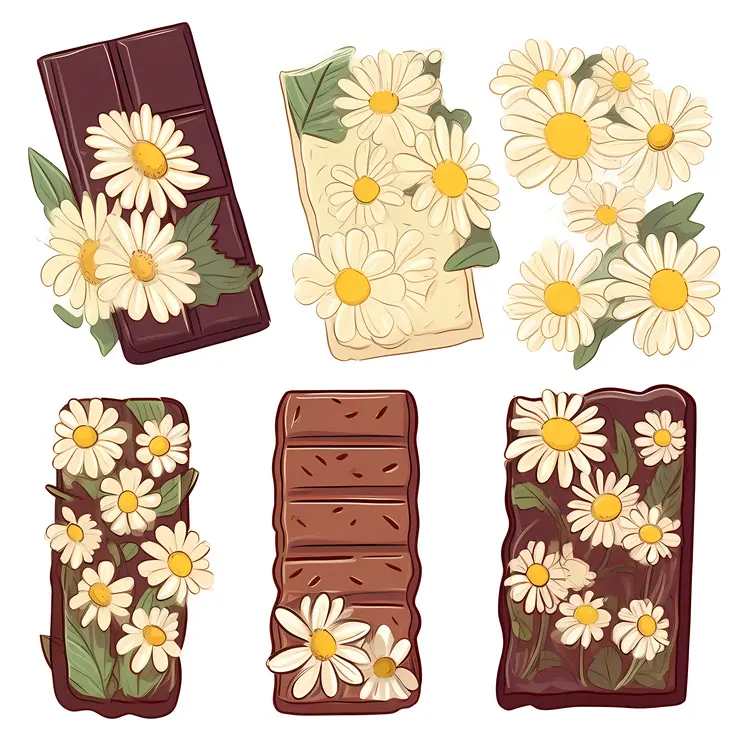 Floral Decorated Chocolate Bars