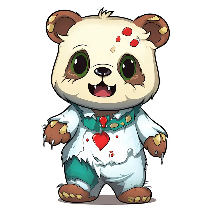 Cute Zombie Panda for Halloween