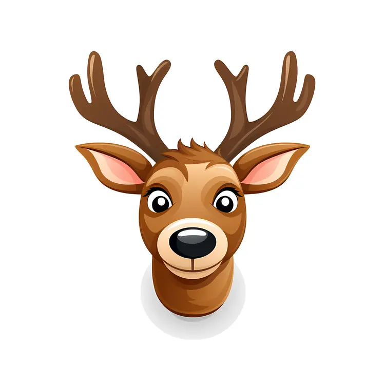 Cartoon Reindeer with Antlers