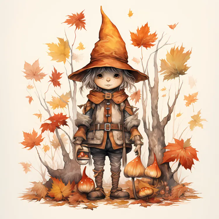 Cute Elf with Mushrooms