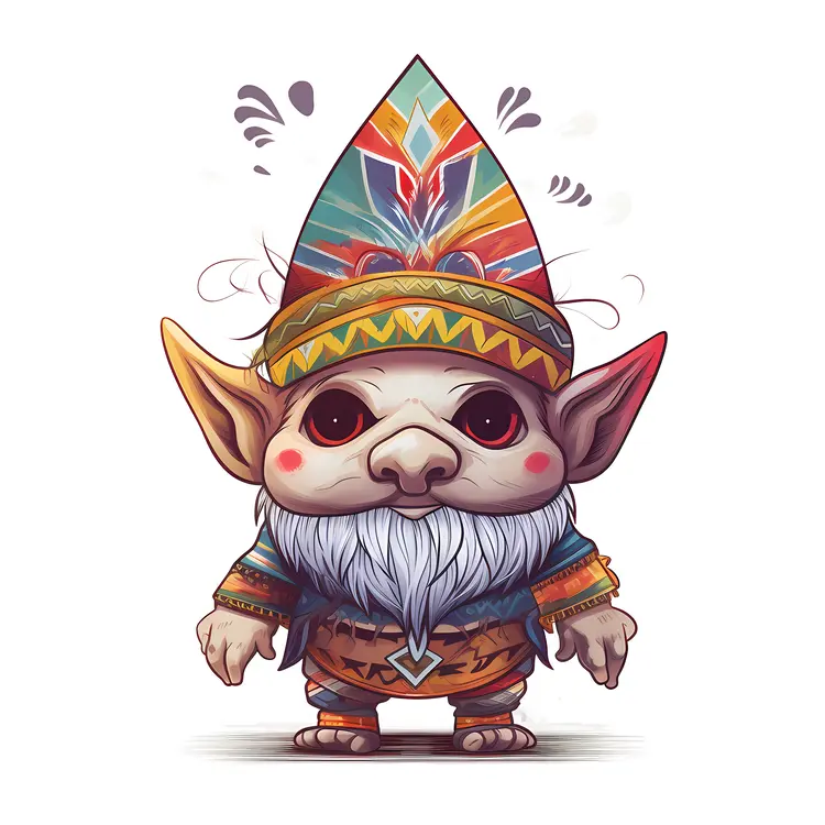 Cute Gnome with Colorful Hat