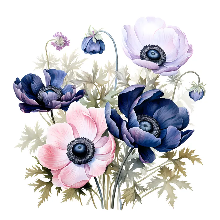 Purple and Pink Flowers Still Life