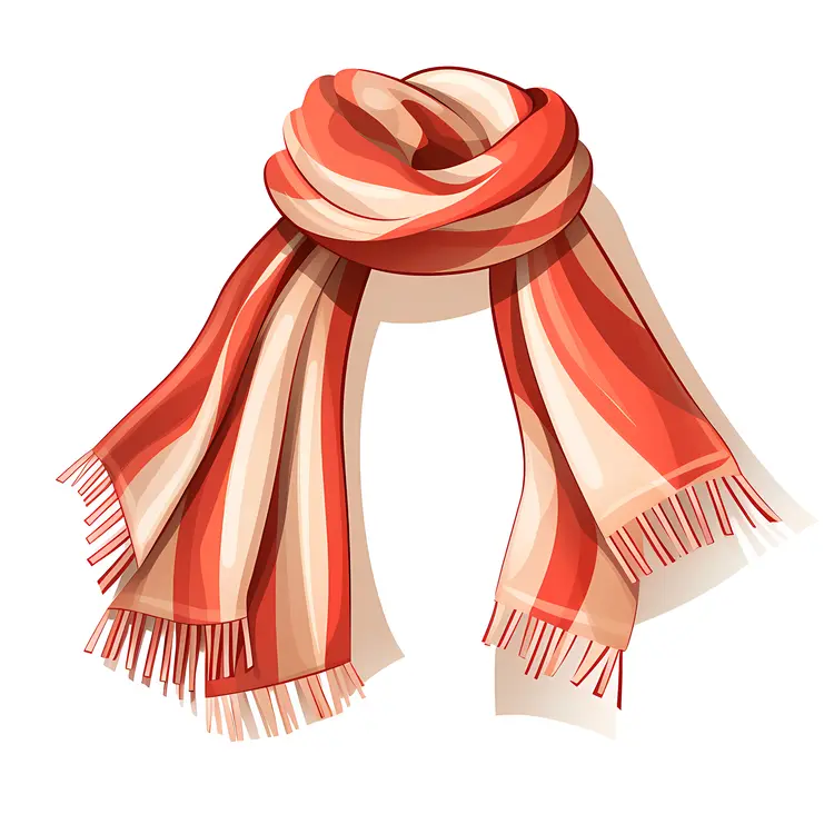 Red and White Striped Scarf