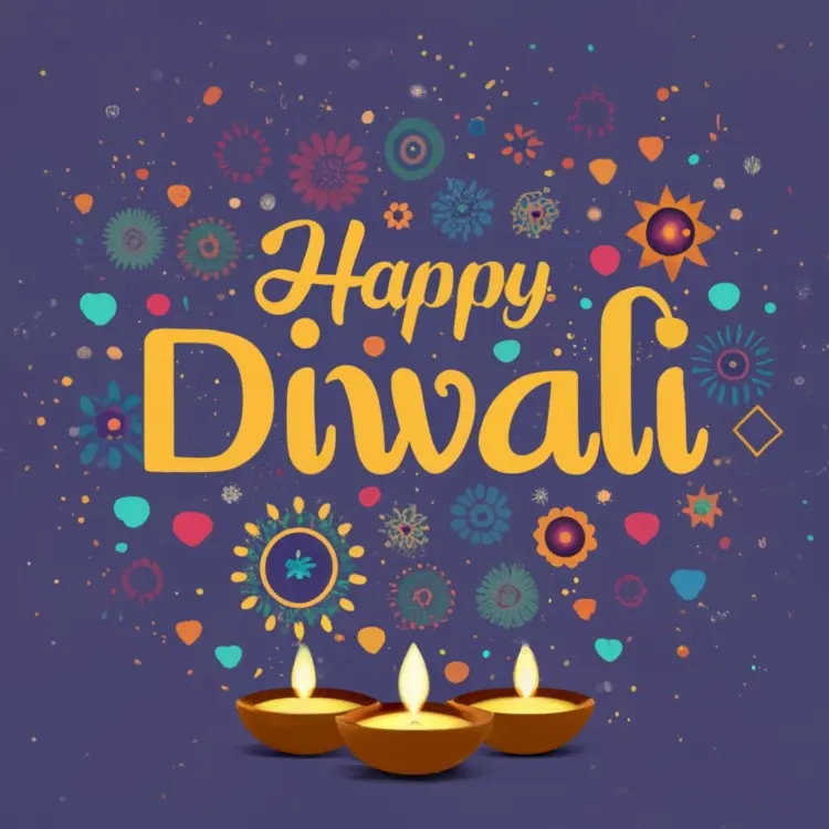 Happy Diwali with Colorful Patterns