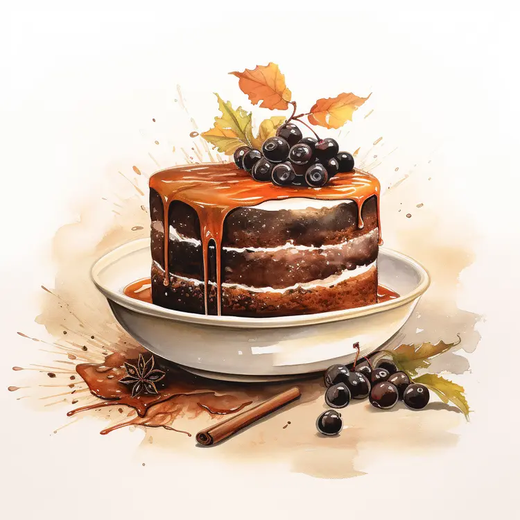 Delicious Caramel Cake with Grapes