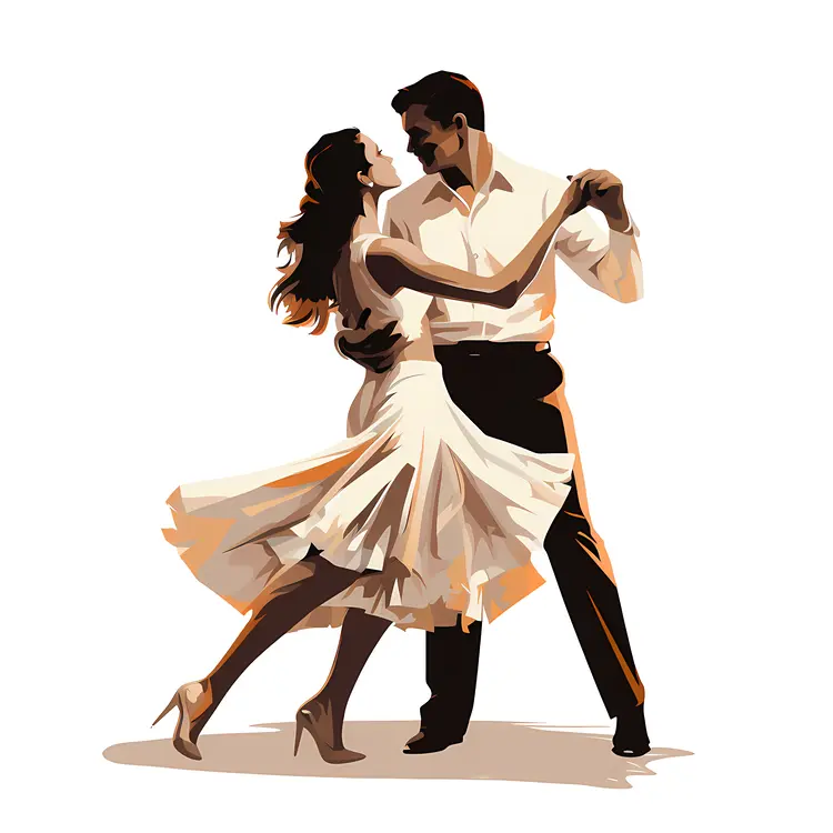 Elegant Dancing Couple Illustration