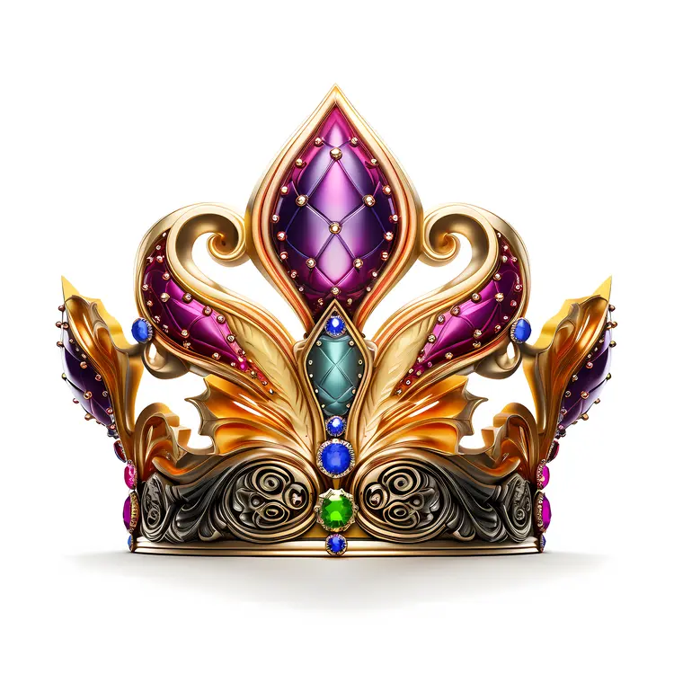 Colorful Royal Crown with Jewels
