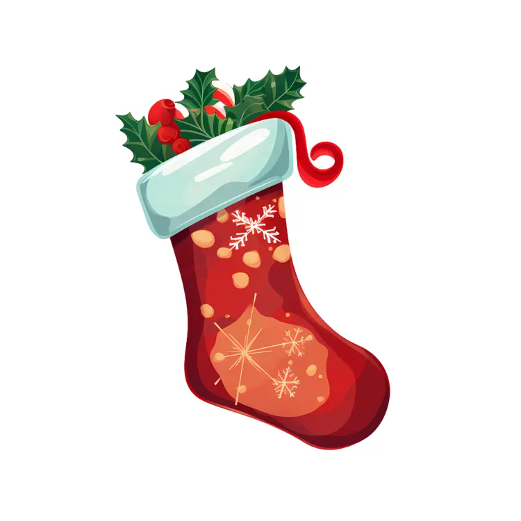 Red Christmas Stocking with Snowflakes