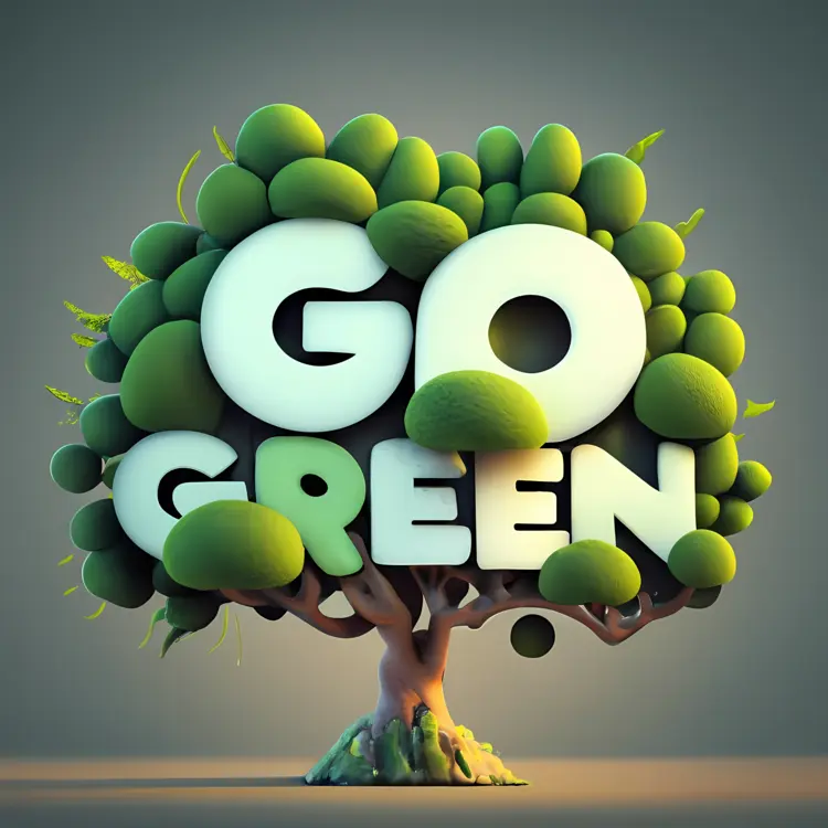 Go Green Slogan with Tree