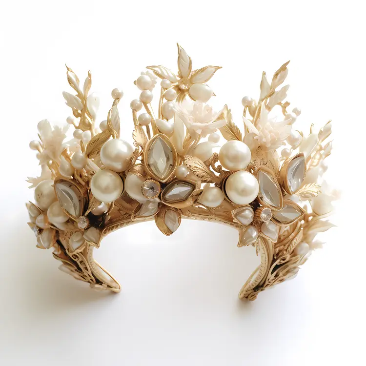 Golden Crown with Pearls
