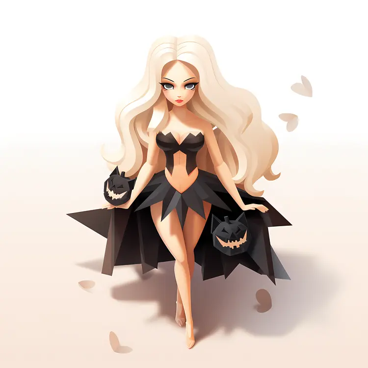 Halloween Fairy with Pumpkins