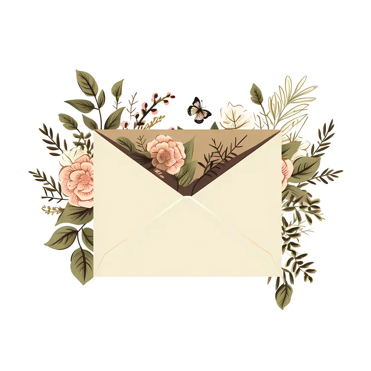 Envelope with Floral Decoration