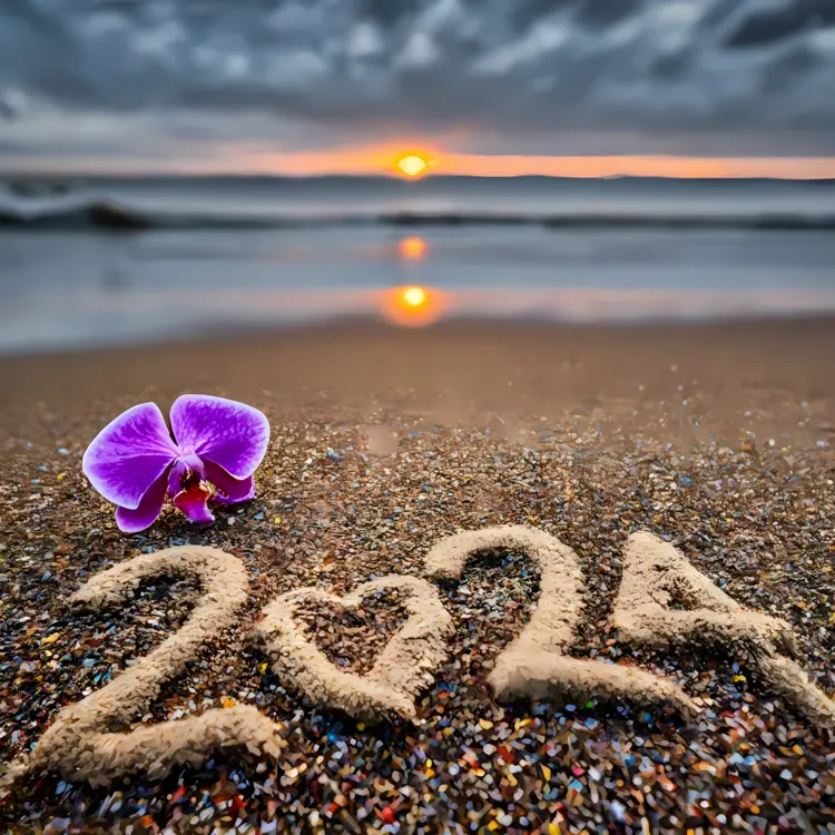 2024 Written in Sand with Flower