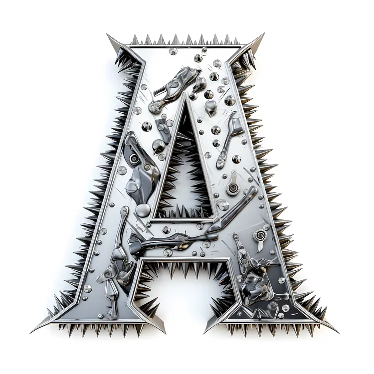 Spiky Metallic Letter A
