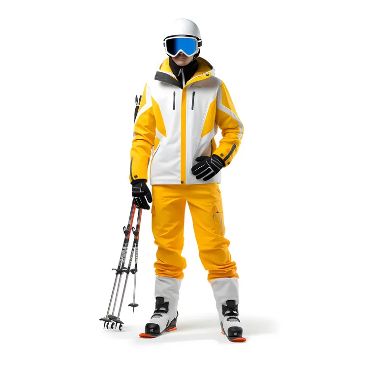 Skier in Yellow Jacket