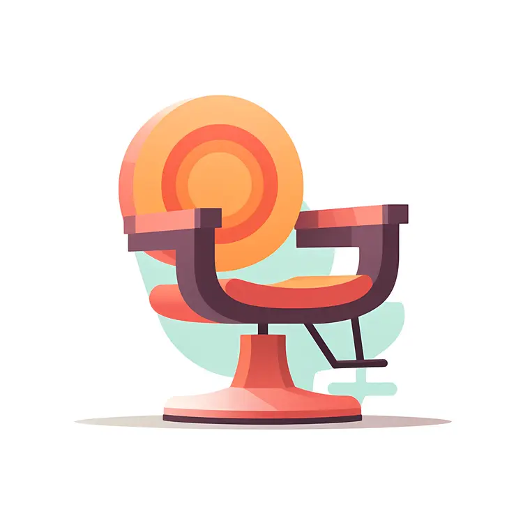 Orange and Red Barber Chair Illustration