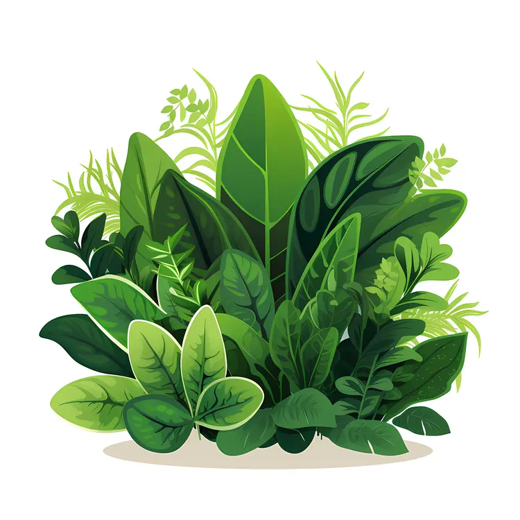 Dense Green Leaves in Nature
