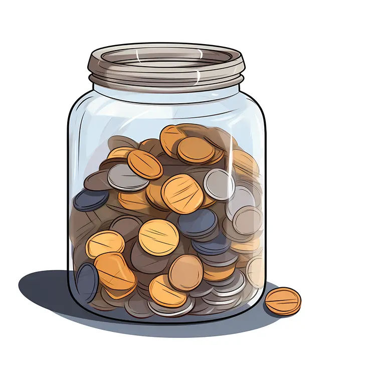 Coin Jar Filled with Savings