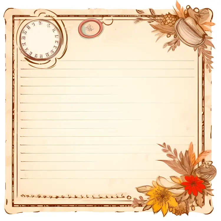 Vintage Decorative Paper with Autumn Theme