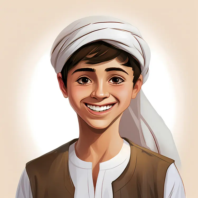 Smiling Boy in Traditional Clothing