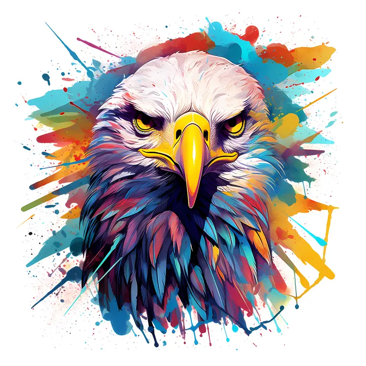Colorful Eagle Art Illustration