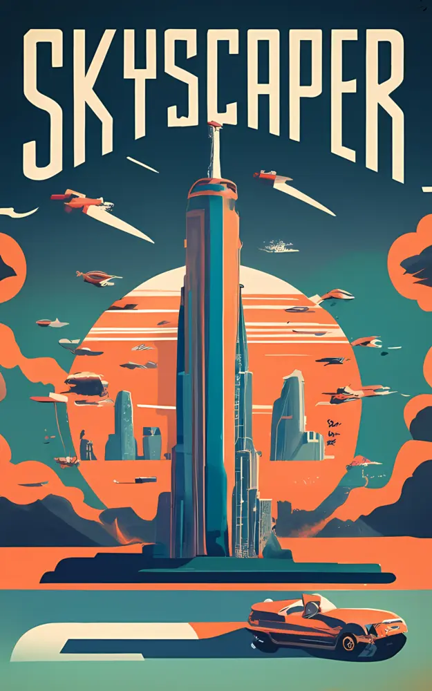 Futuristic Skyscraper Day Poster