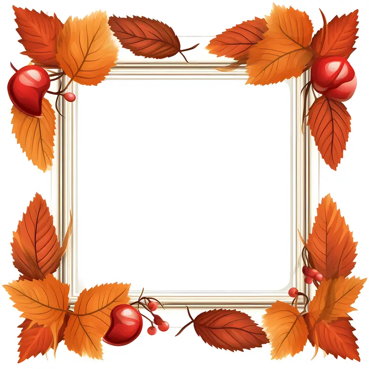 Autumn Leaves and Berries Frame