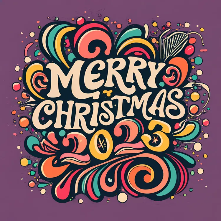 Colorful Merry Christmas 2023 Greeting
