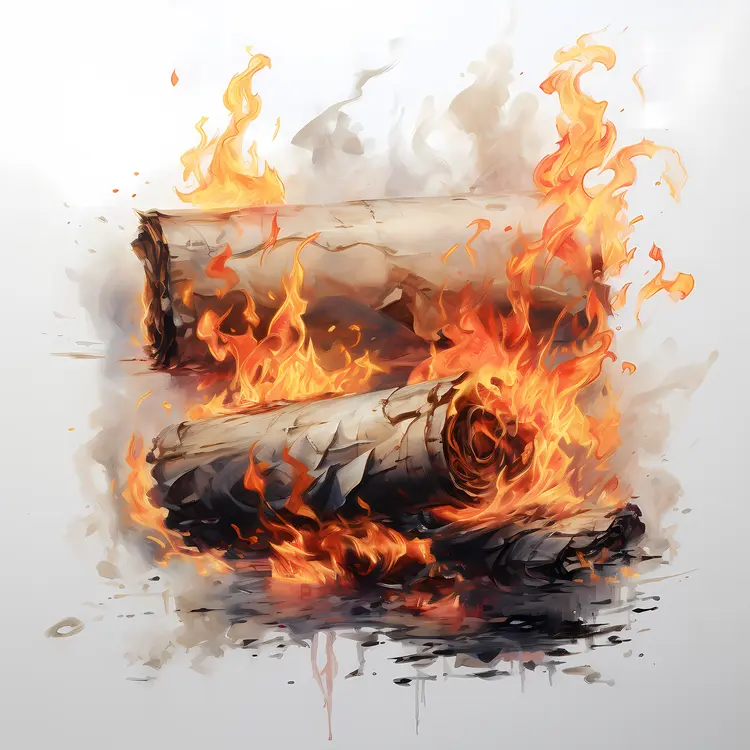 Burning Paper with Flames
