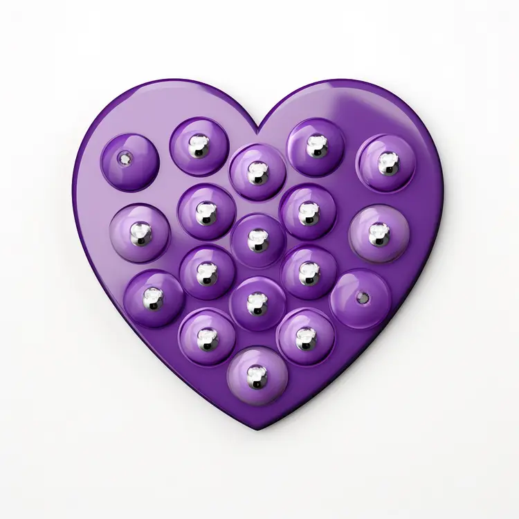Purple Heart-Shaped Pop It Fidget Toy