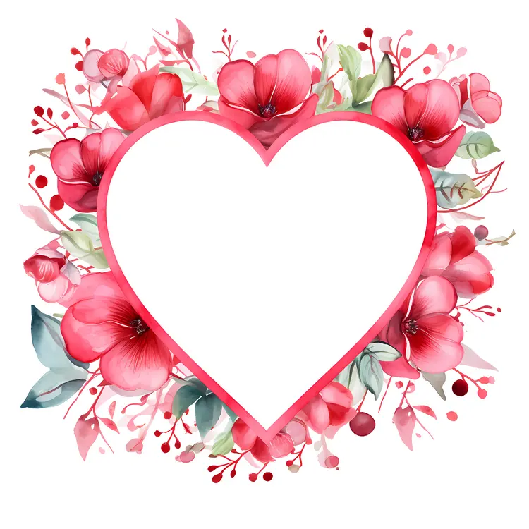 Heart Frame with Floral Design