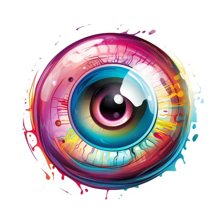 Colorful Dripping Eye Illustration