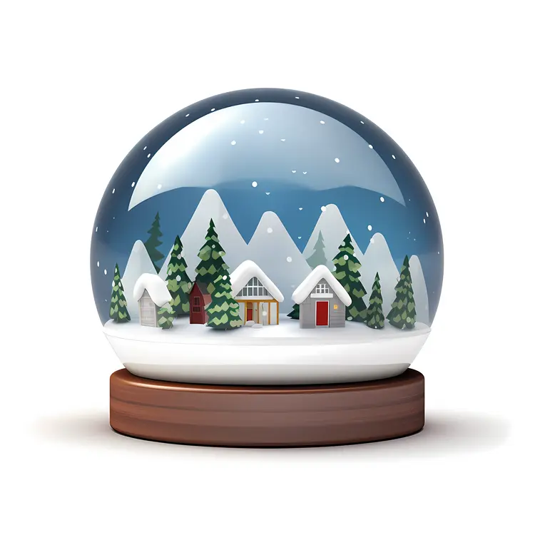 Snow Globe with Mountain Scene
