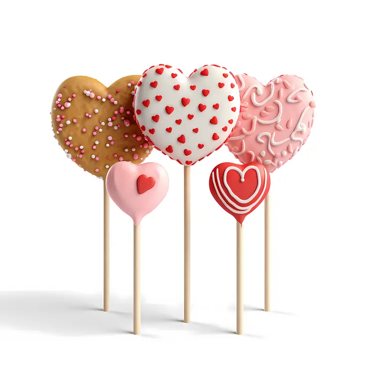 Heart-shaped Cookies with Colorful Icing