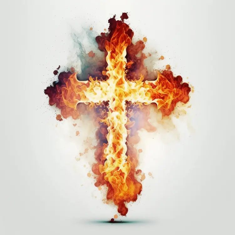 Fiery Cross Symbolizing Faith and Passion