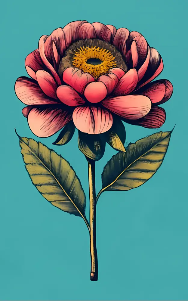 Beautiful Pink Flower Illustration