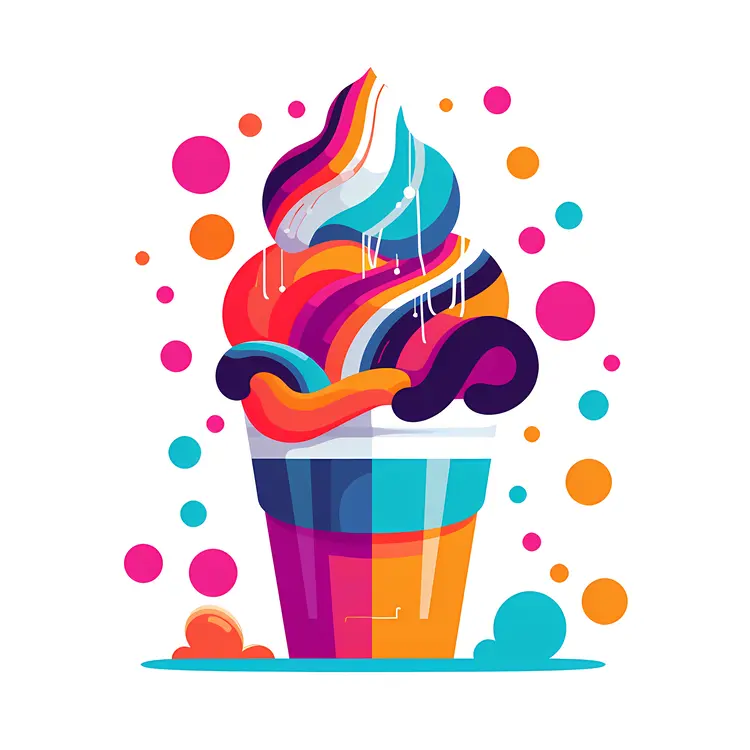 Colorful Ice Cream Cone Illustration