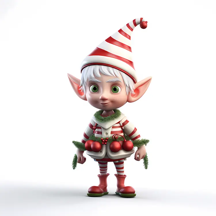 Striped Elf with Red Hat