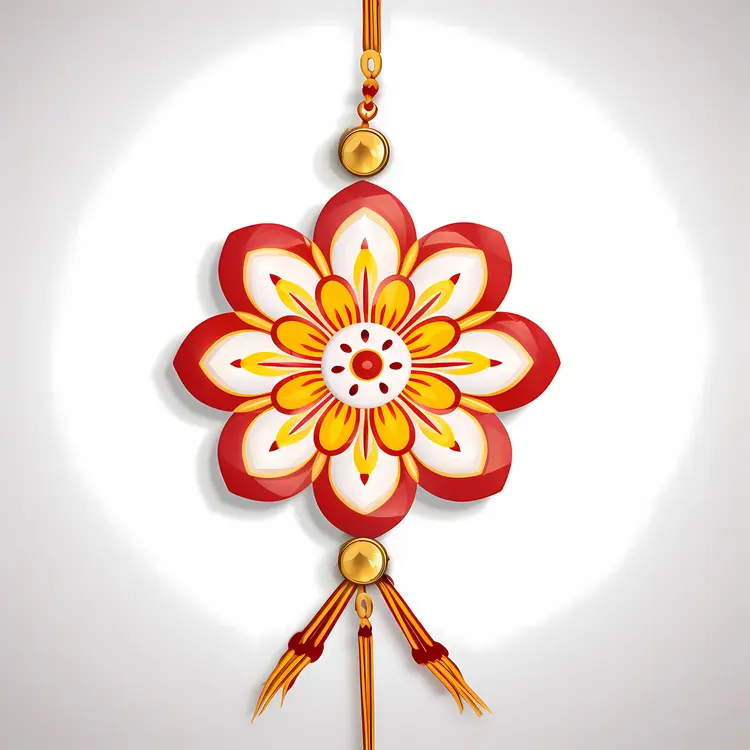 Traditional Red and Yellow Flower Decoration for Diwali