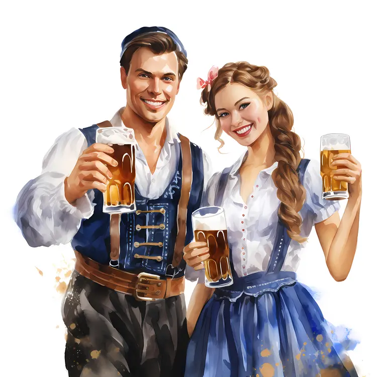 Happy Couple Enjoying Beer