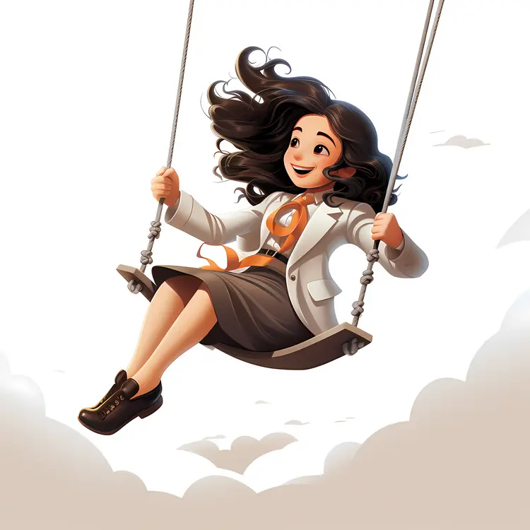 Happy Girl on Swing