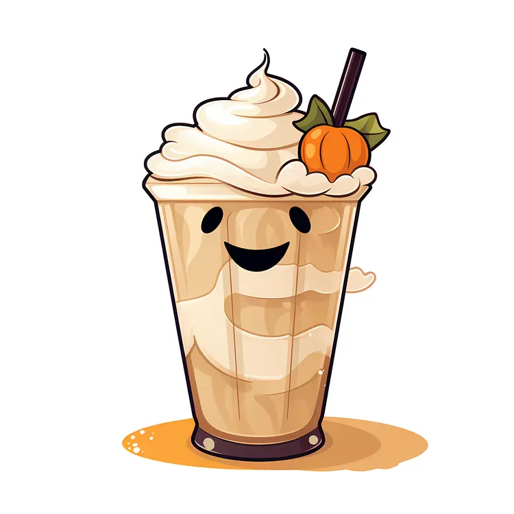 Halloween Pumpkin Milkshake with Whipped Cream