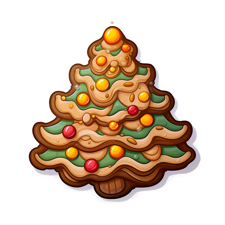 Christmas Tree Cookie with Decorations