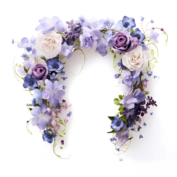 Beautiful Flower Garland with Purple and White Flowers