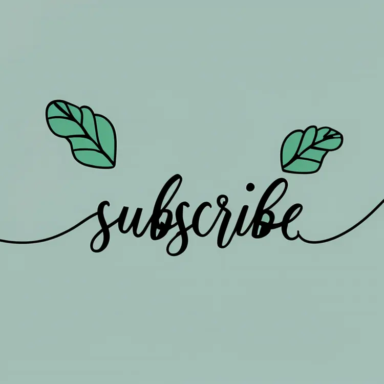 Handwritten Subscribe Text with Leaves
