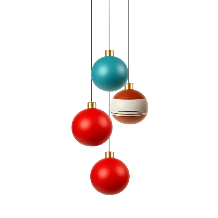 Striped and Solid Christmas Ornaments