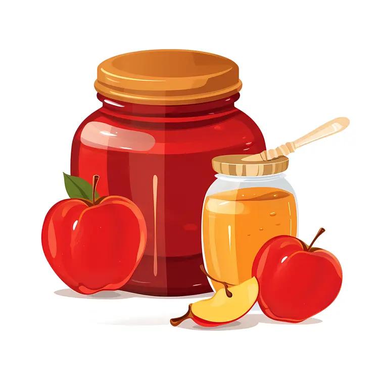 Honey Jar and Apples for Rosh Hashanah